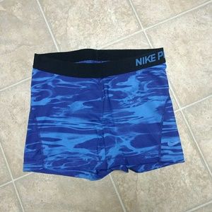 Marble blue Nike Pro spandex shorts!